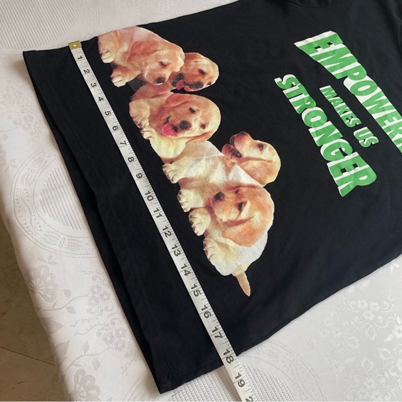 Zara Women’s Size S Black T-Shirt Short Sleeves Empowering Makes Us Stronger Tee - Picture 12 of 16